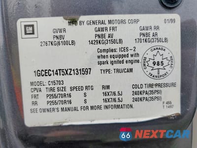Zdjęcie 12 z 14 samochodu: 1999 CHEVROLET SILVERADO C1500 VIN:1GCEC14T5XZ131597 - miniatura