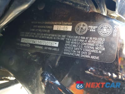 Zdjęcie 9 z 10 samochodu: 2004 HARLEY-DAVIDSON FLHRI VIN:1HD1FBW134Y710787 - miniatura