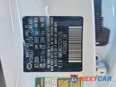 Zdjęcie 12 z 12 samochodu: 2025 HYUNDAI ELANTRA SEL SPORT VIN:KMHLM4DG7SU915290 - miniatura