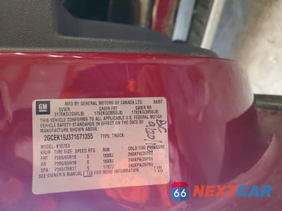 Zdjęcie 12 z 13 samochodu: 2007 CHEVROLET SILVERADO K1500 VIN:2GCEK19J371671355 - miniatura