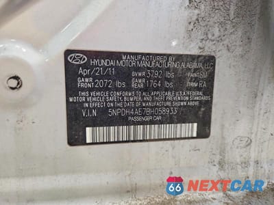 Zdjęcie 12 z 12 samochodu: 2011 HYUNDAI ELANTRA GLS VIN:5NPDH4AE7BH058933 - miniatura