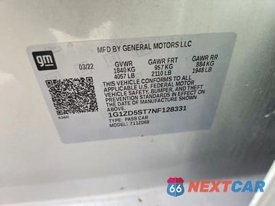 Zdjęcie 12 z 12 samochodu: 2022 CHEVROLET MALIBU LT VIN:1G1ZD5ST7NF128331 - miniatura