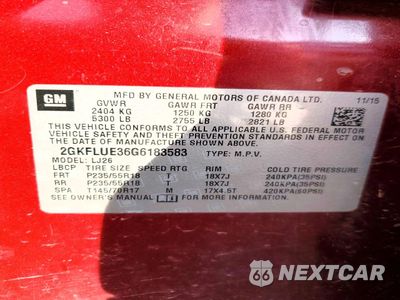 Zdjęcie 12 z 12 samochodu: 2016 GMC TERRAIN SLT VIN:2GKFLUE36G6183583 - miniatura