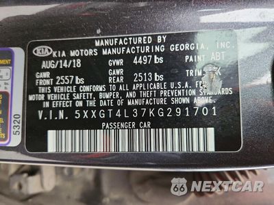Zdjęcie 12 z 13 samochodu: 2019 KIA OPTIMA LX VIN:5XXGT4L37KG291701 - miniatura