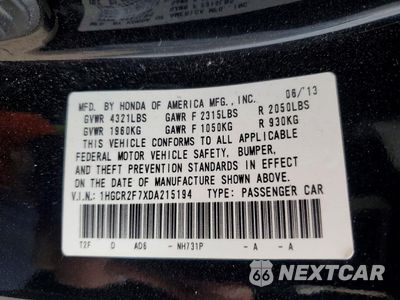 Zdjęcie 12 z 13 samochodu: 2013 HONDA ACCORD EX VIN:1HGCR2F7XDA215194 - miniatura