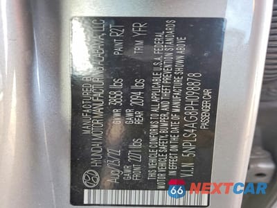 Zdjęcie 12 z 12 samochodu: 2023 HYUNDAI ELANTRA SEL VIN:5NPLS4AG8PH098878 - miniatura