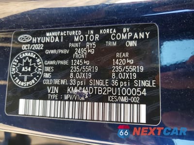 Zdjęcie 13 z 13 samochodu: 2023 GENESIS GV70 BASE VIN:KMUMADTB2PU100054 - miniatura