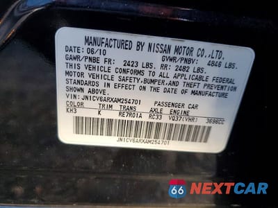 Zdjęcie 12 z 12 samochodu: 2010 INFINITI G37 VIN:JN1CV6ARXAM254701 - miniatura