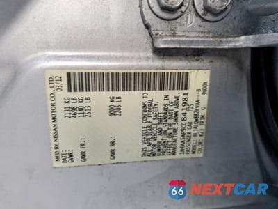 Zdjęcie 12 z 12 samochodu: 2012 NISSAN MAXIMA S VIN:1N4AA5AP9CC841981 - miniatura