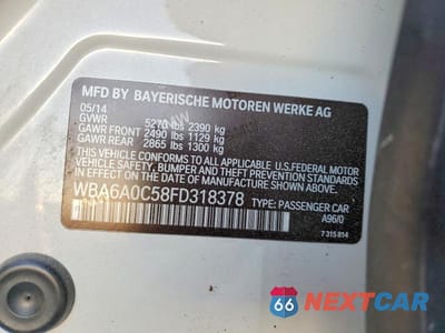 Zdjęcie 12 z 12 samochodu: 2015 BMW 640 I GRAN COUPE VIN:WBA6A0C58FD318378 - miniatura