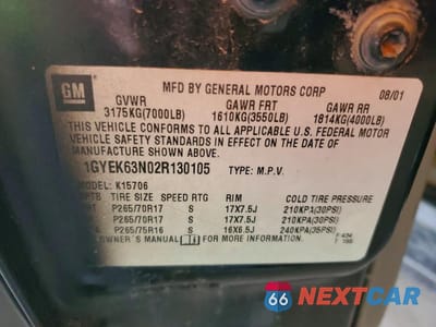 Zdjęcie 13 z 13 samochodu: 2002 CADILLAC ESCALADE LUXURY VIN:1GYEK63N02R130105 - miniatura