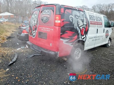 Trzecie zdjęcie samochodu z tyłu: 2013 GMC SAVANA G2500 LS VIN:1GJW7PFA2D1120518 - miniatura