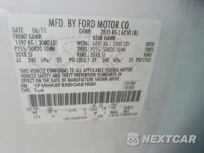 Zdjęcie 13 z 13 samochodu: 2011 FORD EXPLORER LIMITED VIN:1FMHK8F85BGA81690 - miniatura