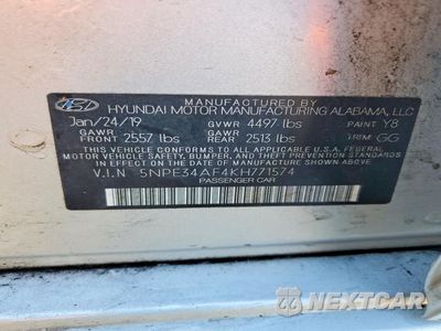 Zdjęcie 12 z 13 samochodu: 2019 HYUNDAI SONATA LIMITED VIN:5NPE34AF4KH771574 - miniatura