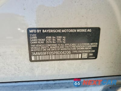 Zdjęcie 13 z 13 samochodu: 2023 BMW 330I VIN:3MW69FF05P8D04206 - miniatura
