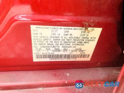 Zdjęcie 13 z 13 samochodu: 2007 NISSAN MAXIMA SE VIN:1N4BA41EX7C862776 - miniatura