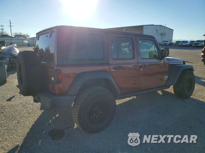 Trzecie zdjęcie samochodu z tyłu: 2021 JEEP WRANGLER UNLIMITED SPORT VIN:1C4HJXDG7MW648101 - miniatura