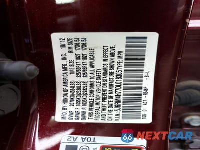 Zdjęcie 12 z 12 samochodu: 2013 HONDA CR-V EXL VIN:5J6RM4H77DL018305 - miniatura