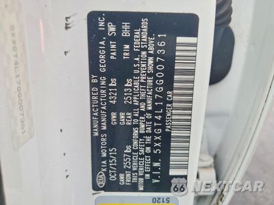 Zdjęcie 12 z 13 samochodu: 2016 KIA OPTIMA LX VIN:5XXGT4L17GG007361 - miniatura