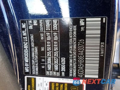 Zdjęcie 14 z 14 samochodu: 2014 MERCEDES-BENZ ML 350 4MATIC VIN:4JGDA5HB8EA433726 - miniatura