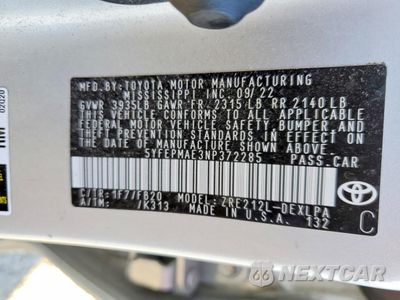 Zdjęcie 13 z 13 samochodu: 2022 TOYOTA COROLLA LE VIN:5YFEPMAE3NP372285 - miniatura