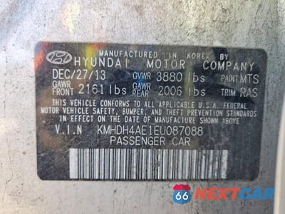 Zdjęcie 12 z 12 samochodu: 2014 HYUNDAI ELANTRA SE VIN:KMHDH4AE1EU087088 - miniatura