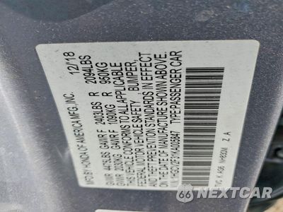 Zdjęcie 12 z 12 samochodu: 2019 HONDA ACCORD SPORT VIN:1HGCV2F31KA005847 - miniatura