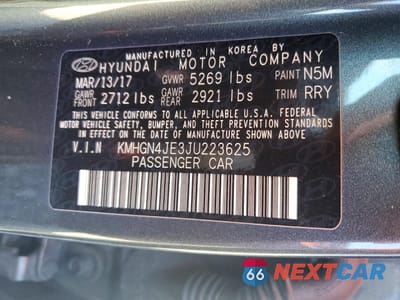 Zdjęcie 13 z 14 samochodu: 2018 GENESIS G80 BASE VIN:KMHGN4JE3JU223625 - miniatura