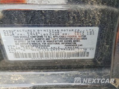 Zdjęcie 12 z 13 samochodu: 2016 NISSAN SENTRA S VIN:3N1AB7AP6GY246539 - miniatura