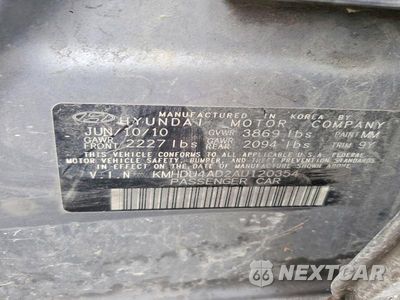 Zdjęcie 12 z 12 samochodu: 2010 HYUNDAI ELANTRA BLUE VIN:KMHDU4AD2AU120354 - miniatura