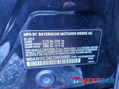 Zdjęcie 12 z 12 samochodu: 2012 BMW 528 VIN:WBAXH5C56CDW08885 - miniatura