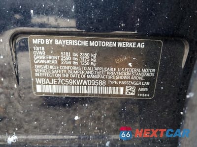 Zdjęcie 12 z 12 samochodu: 2019 BMW 540 XI VIN:WBAJE7C59KWW09588 - miniatura