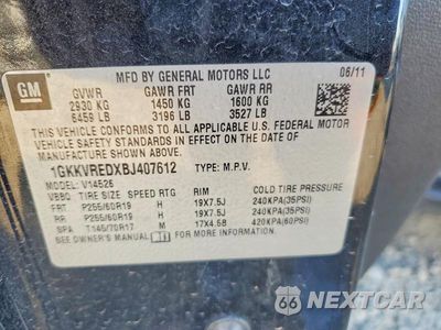 Zdjęcie 13 z 13 samochodu: 2011 GMC ACADIA SLT-1 VIN:1GKKVREDXBJ407612 - miniatura