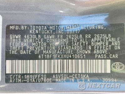 Zdjęcie 12 z 13 samochodu: 2017 TOYOTA CAMRY LE VIN:4T1BF1FKXHU410651 - miniatura
