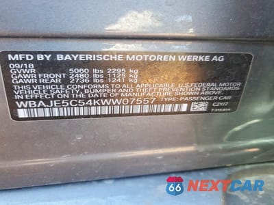 Zdjęcie 12 z 12 samochodu: 2019 BMW 540 I VIN:WBAJE5C54KWW07557 - miniatura