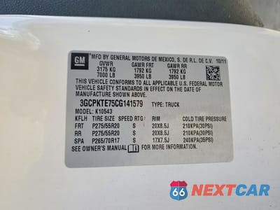 Zdjęcie 12 z 13 samochodu: 2012 CHEVROLET SILVERADO K1500 LTZ VIN:3GCPKTE75CG141579 - miniatura