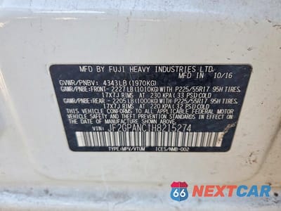 Zdjęcie 14 z 14 samochodu: 2017 SUBARU CROSSTREK 2.0I LIMITED VIN:JF2GPANC1H8215274 - miniatura
