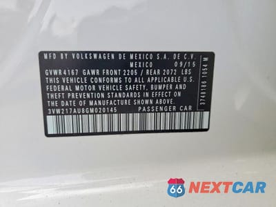 Zdjęcie 12 z 12 samochodu: 2016 VOLKSWAGEN GOLF S VIN:3VW217AU8GM020145 - miniatura