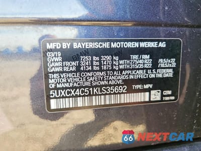 Zdjęcie 13 z 13 samochodu: 2019 BMW X7 XDRIVE50I VIN:5UXCX4C51KLS35692 - miniatura