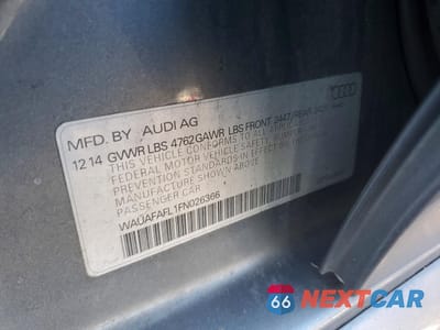 Zdjęcie 12 z 12 samochodu: 2015 AUDI A4 PREMIUM VIN:WAUAFAFL1FN026366 - miniatura