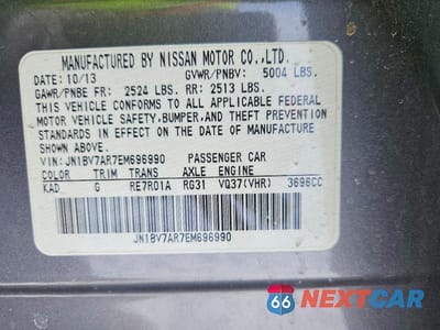 Zdjęcie 12 z 12 samochodu: 2014 INFINITI Q50 PREMIUM VIN:JN1BV7AR7EM696990 - miniatura