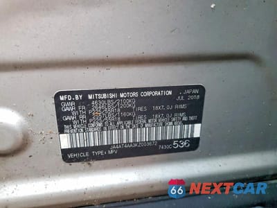 Zdjęcie 13 z 13 samochodu: 2019 MITSUBISHI ECLIPSE CROSS LE VIN:JA4AT4AA3KZ003672 - miniatura