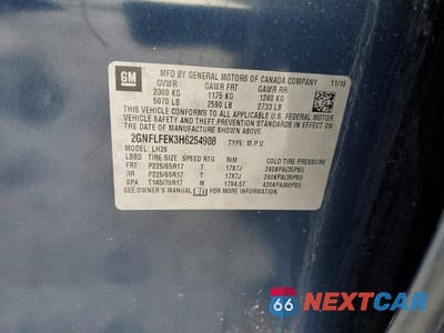 Zdjęcie 13 z 13 samochodu: 2017 CHEVROLET EQUINOX LT VIN:2GNFLFEK3H6254908 - miniatura