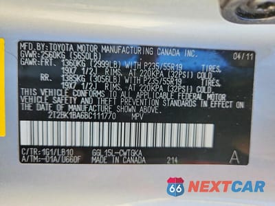 Zdjęcie 13 z 13 samochodu: 2011 LEXUS RC 350 BASE VIN:2T2BK1BA6BC111770 - miniatura