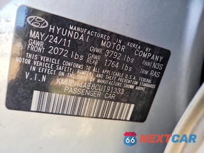 Zdjęcie 12 z 12 samochodu: 2012 HYUNDAI ELANTRA GLS VIN:KMHDH4AE8CU191333 - miniatura