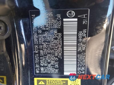 Zdjęcie 12 z 12 samochodu: 2014 LEXUS CT 200H BASE VIN:JTHKD5BHXE2203968 - miniatura