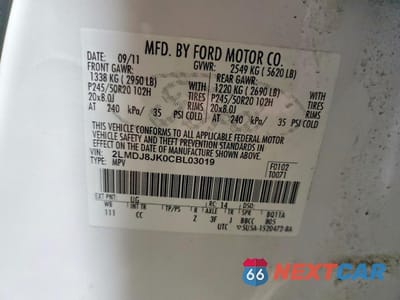 Zdjęcie 13 z 14 samochodu: 2012 LINCOLN MKX VIN:2LMDJ8JK0CBL03019 - miniatura