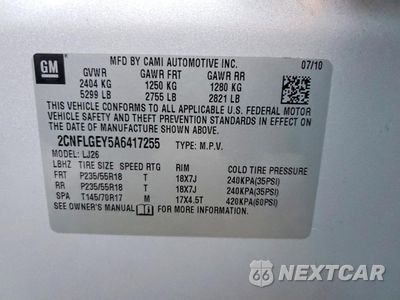 Zdjęcie 13 z 15 samochodu: 2010 CHEVROLET EQUINOX LTZ VIN:2CNFLGEY5A6417255 - miniatura
