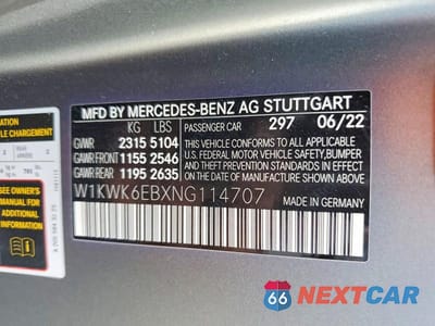 Zdjęcie 12 z 12 samochodu: 2022 MERCEDES-BENZ C 43 AMG VIN:W1KWK6EBXNG114707 - miniatura