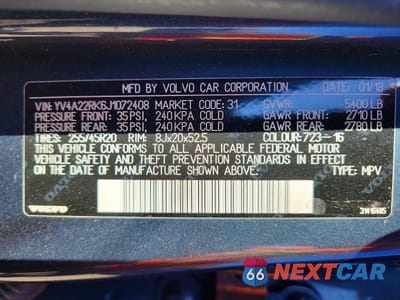 Zdjęcie 13 z 13 samochodu: 2018 VOLVO XC60 T6 MOMENTUM VIN:YV4A22RK6J1072408 - miniatura